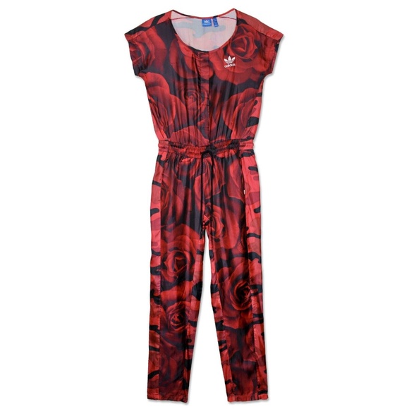 Adidas Red Floral Camo Jumpsuit - Picture 1 of 8